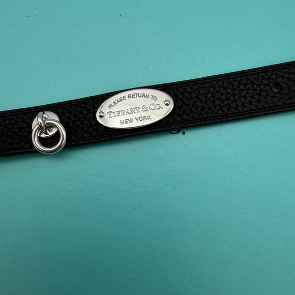 Tiffany & Co. Black New Narrow black Leather Bracelet in S/M sterling silver - Picture 7 of 11